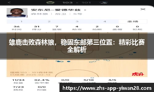 雄鹿击败森林狼，稳固东部第三位置：精彩比赛全解析